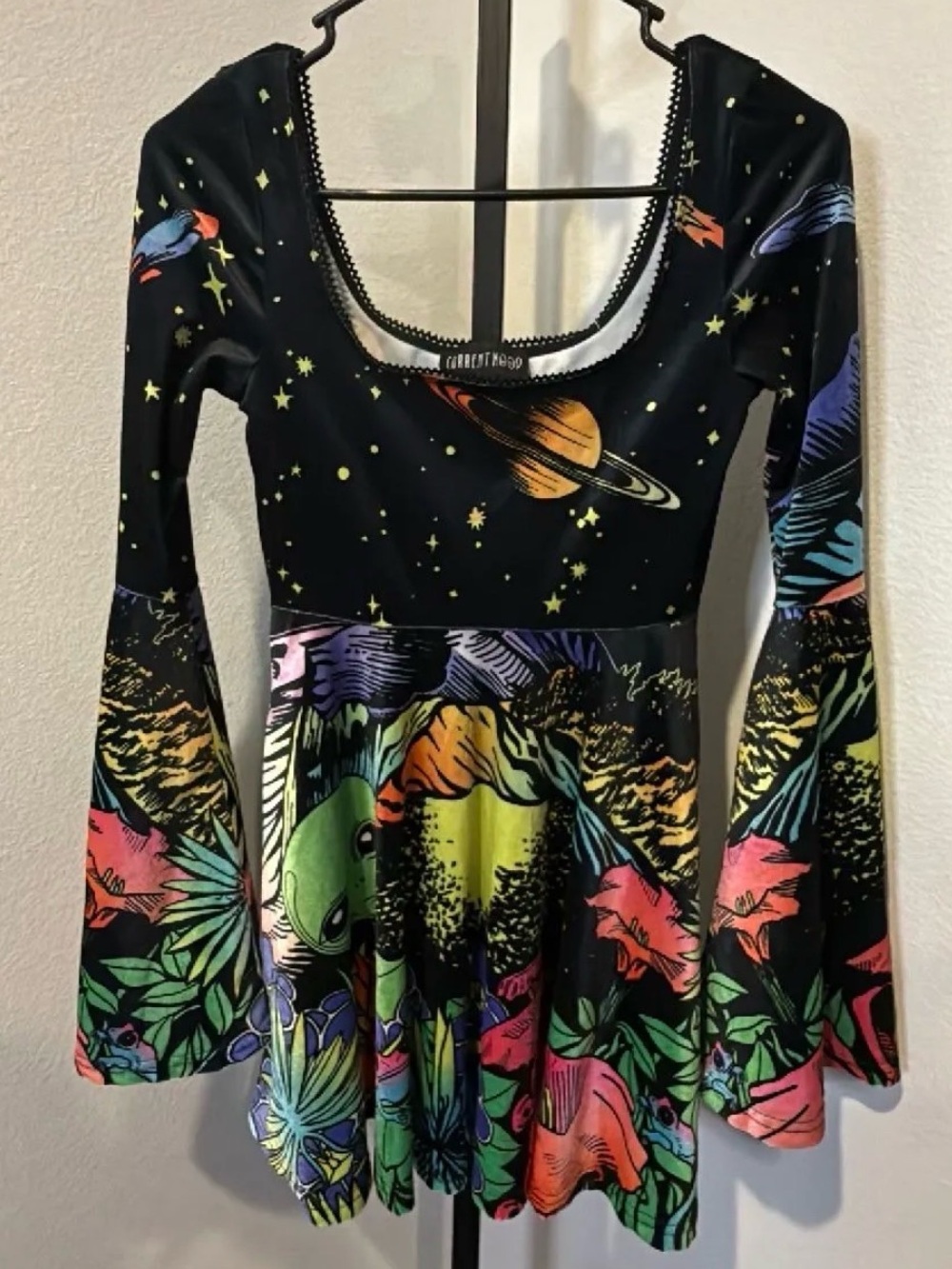 Current Mood Ethereal World Bell sleeve Alien Dress